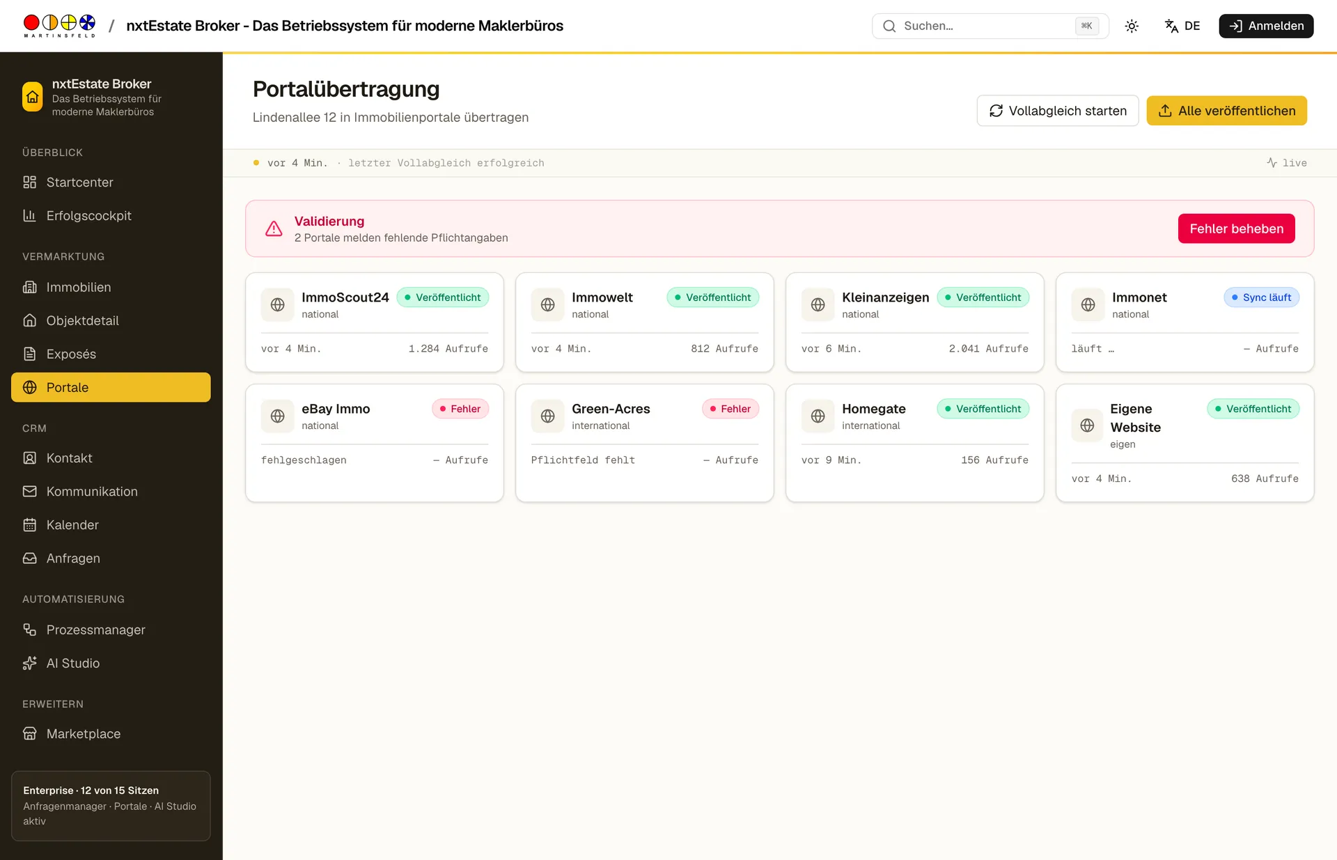Portalübertragung