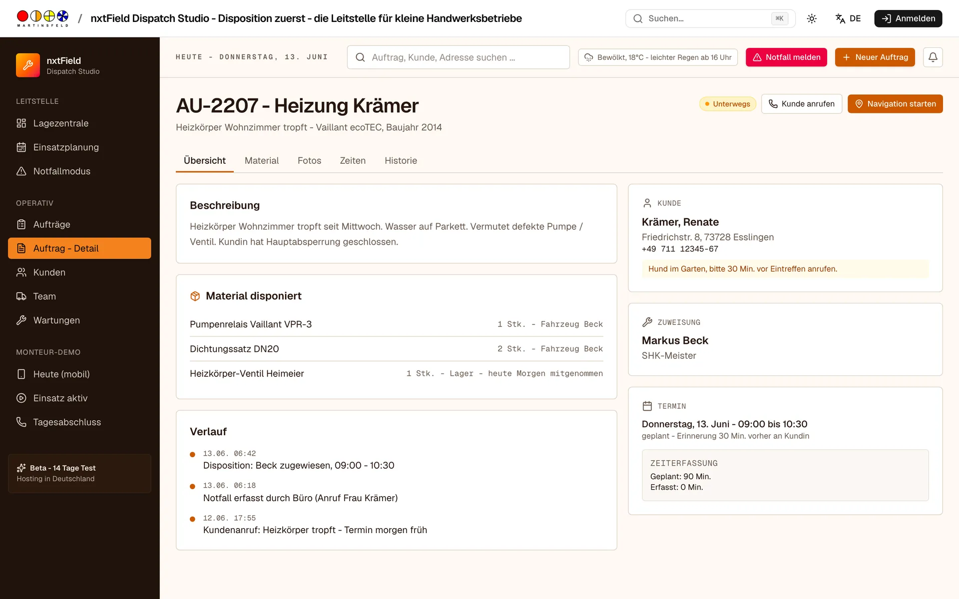 Auftrag - Detail