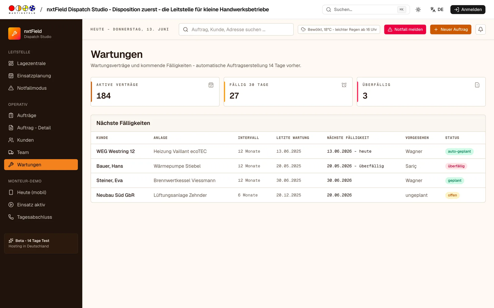 Wartungen