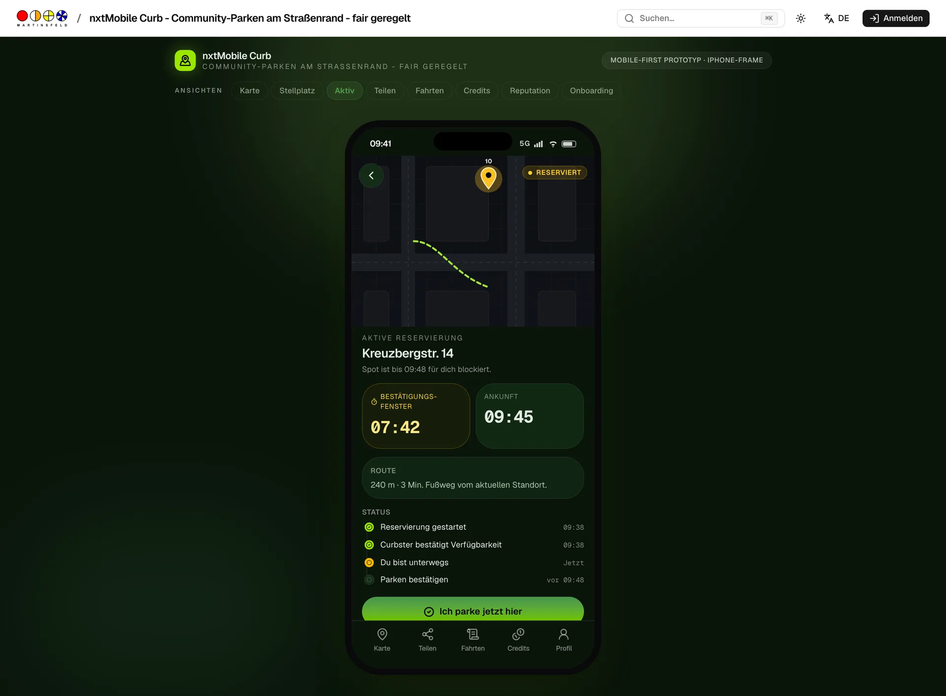 Aktive Reservierung