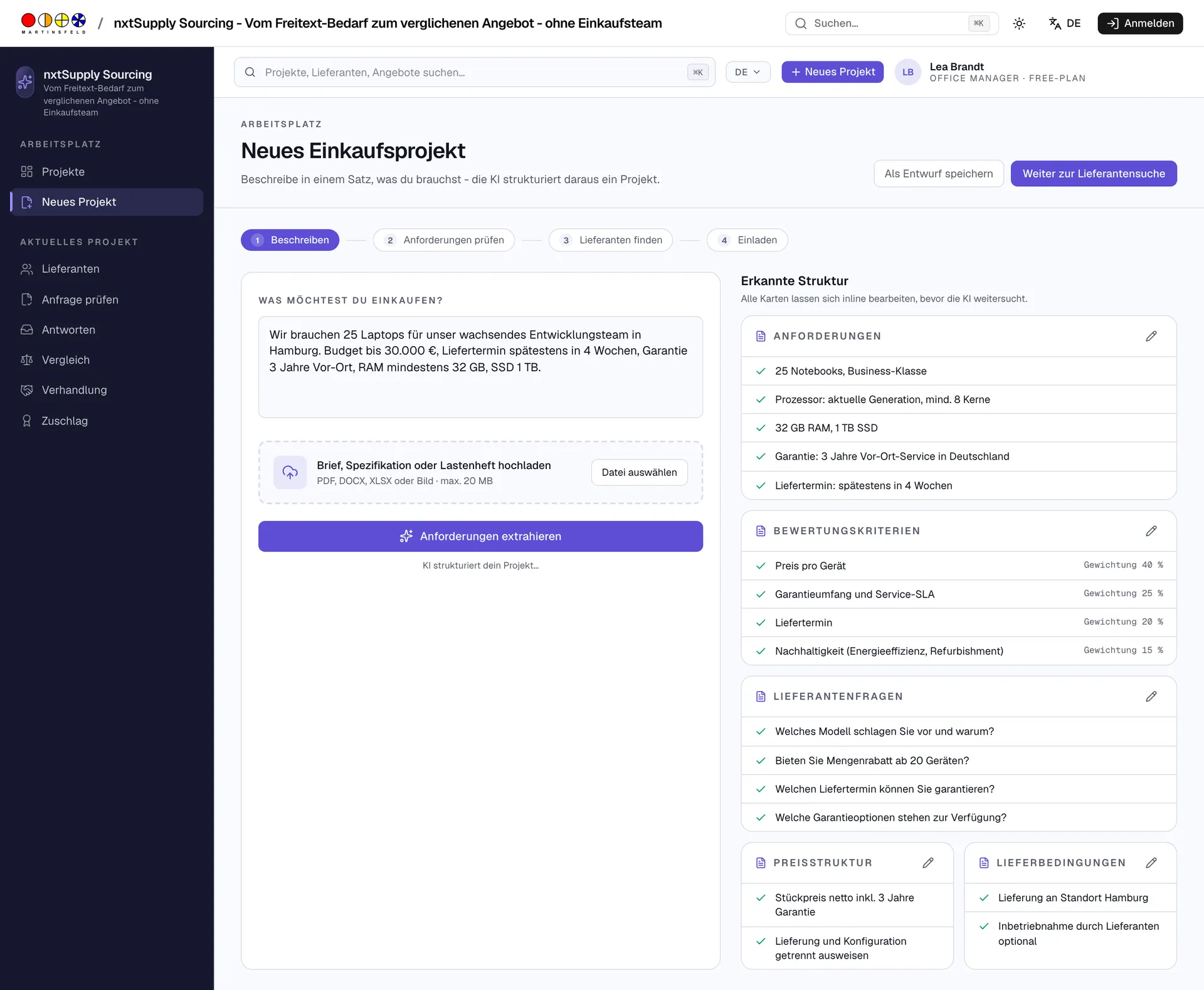 Neues Projekt